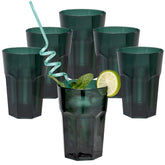 6 x Campingglas aus Acryl 400ml - Trinkglas Acrylglas Wasserglas Kunststoff Camping Garten Echtglasoptik Picknick Becher Kinder Senioren Longdrink Coktail