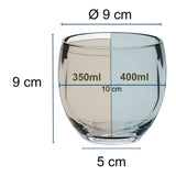 Melamin Geschirr Set 24 Teile elegante Steingut Optik in blau mit Wasserglas 380ml klar - für 6 Personen Essgeschirr Gläser Wasserglas Tumbler Whiskey Campinggeschirr Picknick ideal Camping Outdoor