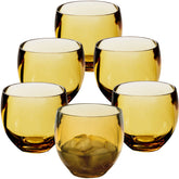 6x Campingglas aus Acryl 400ml - Weinglas ohne Stiel Acrylglas Wasserglas Kunststoff Camping Garten Echtglasoptik Picknick Becher Kinder Senioren Longdrink Coktail