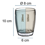 Melamin Geschirr Set 30 Teile elegante Steingut Optik in blau mit Tassen Wasserglas 320ml blau - für 6 Personen Essgeschirr Gläser Wasserglas Tumbler Whiskey Campinggeschirr Picknick Camping Outdoor