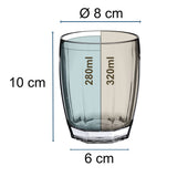 4x Campingglas aus Acryl 320ml bunt - Trinkglas Acrylglas Wasserglas Kunststoff Camping Garten Echtglasoptik Picknick Becher Kinder Senioren Longdrink Coktail