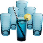 Campingglas aus Acryl 260ml - 6 Personen - Trinkglas Acrylglas Wasserglas Kunststoff Camping Garten Echtglasoptik Picknick Becher Kinder Senioren Longdrink Coktail