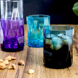 4x Halloween Party Gläser aus Acryl 300ml LILA - Tischdeko Trinkglas Acrylglas Kunststoff Wasserglas Garten Echtglasoptik Picknick Becher Kinder Senioren Longdrink Coktail