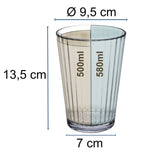 Melamin Geschirr Set für 4 Personen Grau Granit-Optik 16 Teile - mit klaren Trinkgläsern 580 ml - Campinggeschirr Geschirrset Tafelgeschirr - Spülmaschinengeeignet Tableware Outdoor Camping