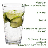 Campingglas aus Acryl 400ml - Trinkglas Acrylglas Kunststoff Wasserglas Camping Garten Echtglasoptik Picknick Becher Kinder Senioren Longdrink Coktail