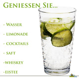 Campingglas aus Acryl 400ml - Trinkglas Acrylglas Kunststoff Wasserglas Camping Garten Echtglasoptik Picknick Becher Kinder Senioren Longdrink Coktail