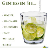 Campingglas aus Acryl 320/460ml klar - Trinkglas Acrylglas Wasserglas Kunststoff Camping Garten Echtglasoptik Picknick Becher Kinder Senioren Longdrink Coktail