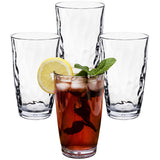 4x Campingglas aus Acryl 460ml klar - Trinkglas Acrylglas Kunststoff Wasserglas Camping Garten Echtglasoptik Picknick Becher Kinder Senioren Longdrink Coktail