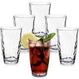 6x Campingglas aus Acryl 460ml klar - Trinkglas Acrylglas Kunststoff Wasserglas Camping Garten Echtglasoptik Picknick Becher Kinder Senioren Longdrink Coktail
