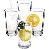 4x Campingglas aus Acryl 300ml klar - Trinkglas Acrylglas Kunststoff Wasserglas Camping Garten Echtglasoptik Picknick Becher Kinder Senioren Longdrink Coktail