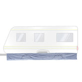 Bodenschürze Wohnwagenschürze 600x50 cm - Grau - mit 2 großen Aufbewahrungstaschen 95x85x30cm - Windschutz für Vorzelt Windblende Wangenschürze Camping Zubehör