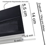 3 Meter Magnetischer Kederband mit Kederschiene Adapter-Set Drive-away Kit mit 4mm dickem Magnetstreifen Magnetsystem Vorzelt Zubehör Befestigung Camping