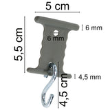 Haken für Kederschiene Kederleiste - 6mm/8mm mit S-Haken Markisenhaken Markisenschienenaufhängung Vorzelthaken Kederhaken