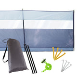 Windschutz mit Stahlstangen 500x140cm mit Heringsplatten mit Sichtfenster - Sichtsschutz mit Heringen Abspannseilen Schutzwand mobil leichter Aufbau - variabler Aufbau - Ankerplatte