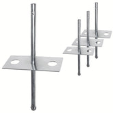 4 Stück Heringsplatte mit Sicherungsstift 15x7cm Heringsstift 30 cm Platte Windschutz Sonnensegel Ankerplatte Zeltstangen Sturmstangen Gestängefixierung Strand Bodenanker Bodenplatte Camping