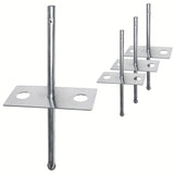 4 Stück Heringsplatte mit Sicherungsstift 15x7cm Heringsstift 30 cm Platte Windschutz Sonnensegel Ankerplatte Zeltstangen Sturmstangen Gestängefixierung Strand Bodenanker Bodenplatte Camping