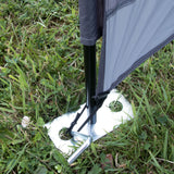 4 Stück Heringsplatte mit Sicherungsstift 15x7cm Heringsstift 30 cm Platte Windschutz Sonnensegel Ankerplatte Zeltstangen Sturmstangen Gestängefixierung Strand Bodenanker Bodenplatte Camping