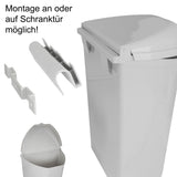 Mülleimer 26x29cm für Camping Küche - 7 Liter - Grau - Hängender Mülleimer Einfache Montage an Leisten Schranktüren Wandmontage Abfalleimer mit Halterungen