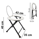Faltbare Toilette mit Plastikbeutel - bis 120kg Sitzhöhe 40cm Camping Nottoilette Mobile Toilettenbeutel klappbar Toilettenstuhl WC Garten Zelt Pool Baustelle