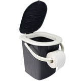Camping Eimertoilette mit Deckel und Sitzbrille - bis 120kg belastbar - Sitzhöhe 35cm Toiletteneimer Campingtoilette ohne Chemie WC Hygieneeimer Gartentoilette Pool Baustelle Wohnmobil mobile Toilette