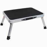 Trittstuffe Wohnwagen Wohnmobil Klappbar mit Tragegriff 38x26cm - 1-Stufig 17cm hoch - 150kg Traglast Einstieg Tritthilfe Trittleiter Tritthocker Stahl Tritt Stufe Camping Leiter Caravan Senioren