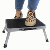 Trittstuffe Wohnwagen Wohnmobil Klappbar mit Tragegriff 38x26cm - 1-Stufig 17cm hoch - 150kg Traglast Einstieg Tritthilfe Trittleiter Tritthocker Stahl Tritt Stufe Camping Leiter Caravan Senioren