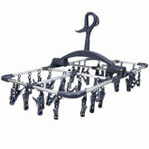 Wäschetrockner Aluminium 59x33cm faltbar mit 36 Wäscheklammern windgeschützter großer Aufhängehaken Hängetrockner Sockentrockner zum Aufhängen Wäscheständer Wäschespinne ideal für unterwegs Camping