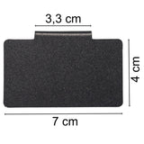 Etikettenhalter aus PVC in Schwarz 4x7cm - Beschriftungsclip für Aufbewahrungsboxen für Regal Schubladen Schranktüren bis 1,5cm zum Einhängen Aufstecken Korbetiketten