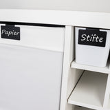 Etikettenhalter aus PVC in Schwarz 4x7cm - Beschriftungsclip für Aufbewahrungsboxen für Regal Schubladen Schranktüren bis 1,5cm zum Einhängen Aufstecken Korbetiketten