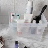 Ordnungsbox mit Deckel - stapelbar - milchig-transparent - DINA5 Format - 12 cm hoch 17x25x12 cm - 3,6 Liter - Ordnungskorb