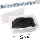 Ordnungsbox mit Deckel - stapelbar - milchig-transparent - Schuhbox - 14,5 cm hoch 21,5x36x14,5 cm - 9 Liter - Ordnungskorb