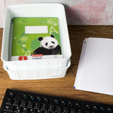 Aufbewahrungskörbchen WEIß Rattan-Optik - DINA5 24.5x19x6cm LEBENSMITTELECHT - Ordnungskorb Ordnungsbox Schubladenorganizer Organizerbox Ordnungssystem