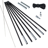 Fiberglas Zeltstange Ø 11 mm - 400 cm aus 7 Segmenten - mit Gummizug und Einfädelhilfe Zeltgestänge Zeltstangen - Ersatzstangen für Zelte | Kürzbar - Biegeradius 120 cm