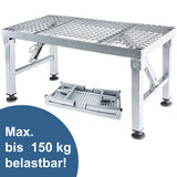 Caravan Trittstufe Klappbare Stufe 50x26x26 cm aus beschichtetem Stahl bis zu 150kg belastbar mit Gitterrost Einstiegshilfe Einzeltritt Faltbar Wohnwagen Wohnmobil Fußbank Trittleiter