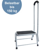 Caravan Trittstufe 45x37x26 cm mit Haltegriff aus Stahl bis zu 150kg belastbar mit Anti-Rutsch-Trittfläche Einstiegshilfe Einzeltritt Wohnwagen Wohnmobil Fußbank Trittleiter