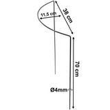 Pflanzenstütze Staudenstütze halbrund Grau - Ø 38 cm - 70 cm hoch aus 4mm kunststoffummantelten Draht - Für den Garten - Metall - Buschstütze - Staudenstütze - Pflanzbogen Staudenhalter Rankhilfe Pflanzenring