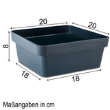 Ordnungsbox - NAVYBLAU Dunkelblau - 20x20x8 cm - 2,5 Liter - Ordnungskorb Schubladenorganizer Organizerbox Ordnungssystem Kunststoff Aufbewahrung Schrank Bad
