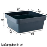 Ordnungsbox - 20x20x8 cm - 2,5 Liter - Ordnungskorb Schubladenorganizer Organizerbox Ordnungssystem Kunststoff Aufbewahrung Schrank Bad
