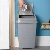 25 Liter Mülleimer mit Klappdeckel 30x26x54 cm - grau - Abfalleimer Mülltrennung - Abfalleimer Deckel Abfallbehälter Papiertonne Papierkorb Müllkorb Abfallkorb Recycling Abfallsammler Haushalt Büro