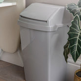 50 Liter Mülleimer mit Klappdeckel 31x42x64 cm - grau - Abfalleimer verschiedene Mengen