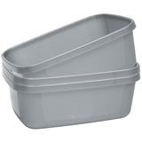 3 x Schüssel 9,5 Liter - rechteckig- 37x28x14cm - grau - Waschschüssel Spülschüssel Wasserschüssel Kunststoff Spüle Waschbecken Wanne Box - Fußpflege Fußwanne