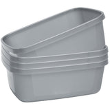4 x Schüssel 9,5 Liter - rechteckig- 37x28x14cm - grau - Waschschüssel Spülschüssel Wasserschüssel Kunststoff Spüle Waschbecken Wanne Box - Fußpflege Fußwanne