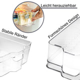 Kühlschrank-Organizer 31x16x9,5 cm durchsichtig stapelbar mit Griff - Aufbewahrungsbox Fridge Organizer Kühlschrankbox BPA-frei Speisekammer Bad Vorratsschrank transparent Küchenschrank Box