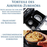 Rechteckige Backform 22,5x10,5x5,5 cm für die Heissluftfriteuse Air Fryer - klein eckig Zubehör Einsatz Stahlblech antihaftbeschichtet bis 230°C Backform