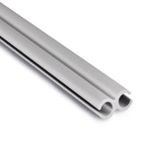 Doppelkederschiene 1,2 Meter Kederleiste - Kunststoff Leiste für Wohnwagen Wohnmobil Reisemobil Zelt Vorzelt Sonnensegel Schürzenleiste - Vorzeltschiene Durchmesser 8mm - Zuschneidbar - grau - 1,2 Meter