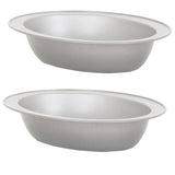 Air Fryer Förmchen 16x13x3,5 cm ovale Backform für die Heissluftfriteuse - klein Einsatz Stahlblech antihaftbeschichtet bis 230°C Backform