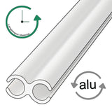 Alu Doppelkederschiene 1 Meter Kederleiste Ø8mm (passend für 5-7mm Keder) - Aluminium Leiste Kederprofil für Wohnwagen Wohnmobil - Zelt Vorzelt Schürzenleiste Vorzeltschiene