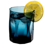 Melamin Geschirr Set Jesolo Blau für 2 Personen - 8 Teile - mit farblich passenden Trinkgläsern 300ml aus Acryl - Campinggeschirr