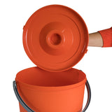 Mülleimer 10 Liter mit verschließbarem Deckel und Henkel - 27cm hoch - Ø25cm Abfallsammler Biomüll Eimer Küche Mülltonne Windeleimer Senioren Baby Kunststoff rund