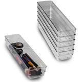 Schubladen Ordnungssystem 32x8 cm klar transparent 5,5 cm hoch Antislip - Organizer für Schminktisch Kosmetik Bad Küche Büro Box Kiste Besteck Aufbewahrungsbox klein Ordnungsbox Schubladeneinsatz